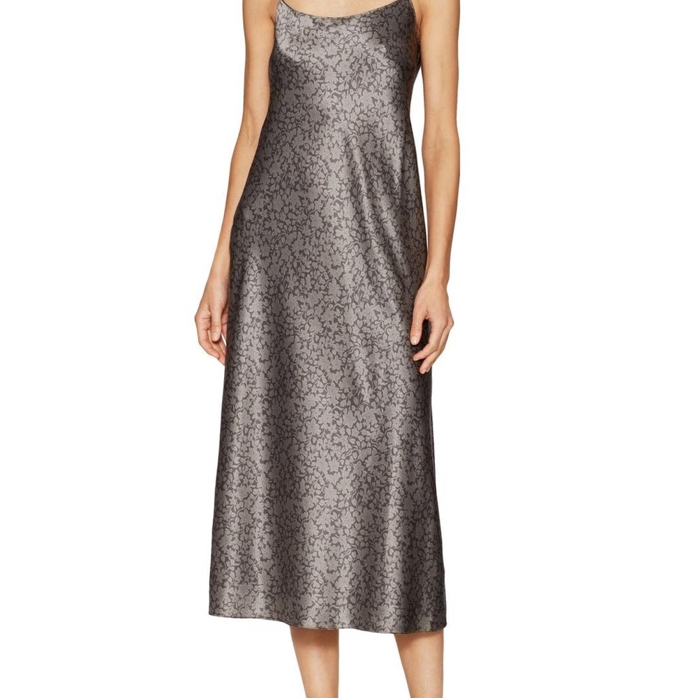 VINCE Floral Slip Dress Satin Silk Cavern